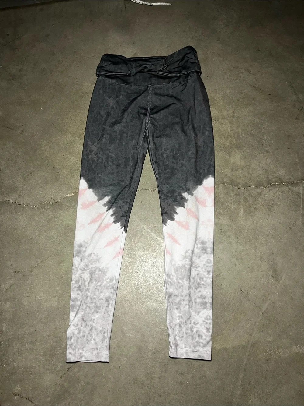 Justice Girls Black, White & Pink Tie-Dye Leggings